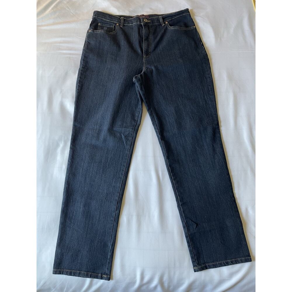 Gloria Vanderbilt Women's size 14 Straight Leg Stretch Blue Mid Rise